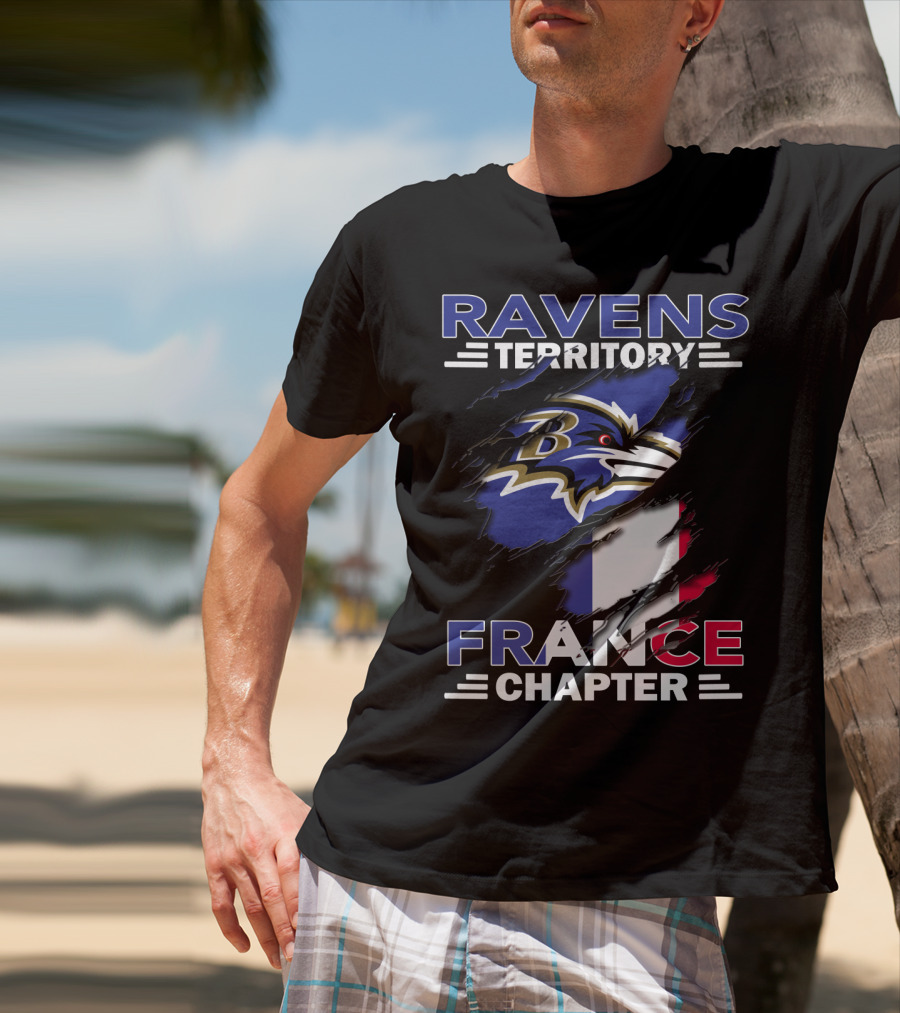 Ravens Territory France Chapter Baltimore Ravens French Flag T-Shirt