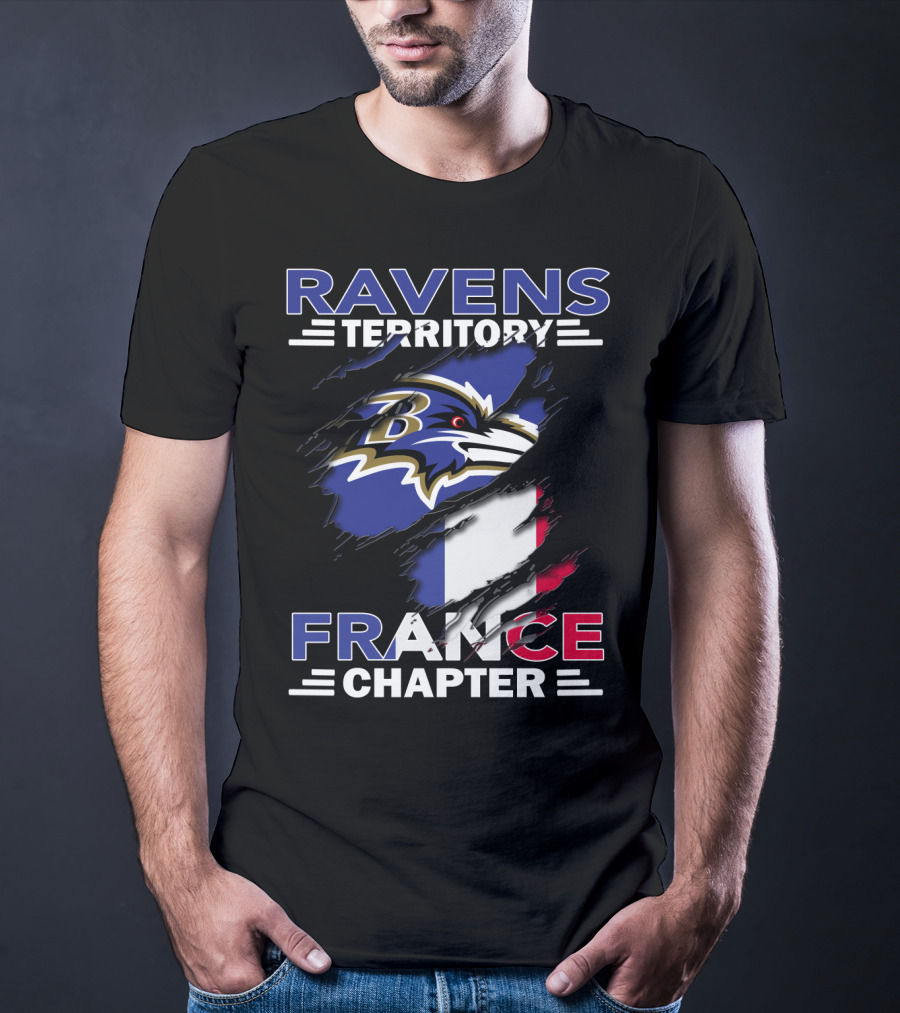 Ravens Territory France Chapter Baltimore Ravens French Flag T-Shirt