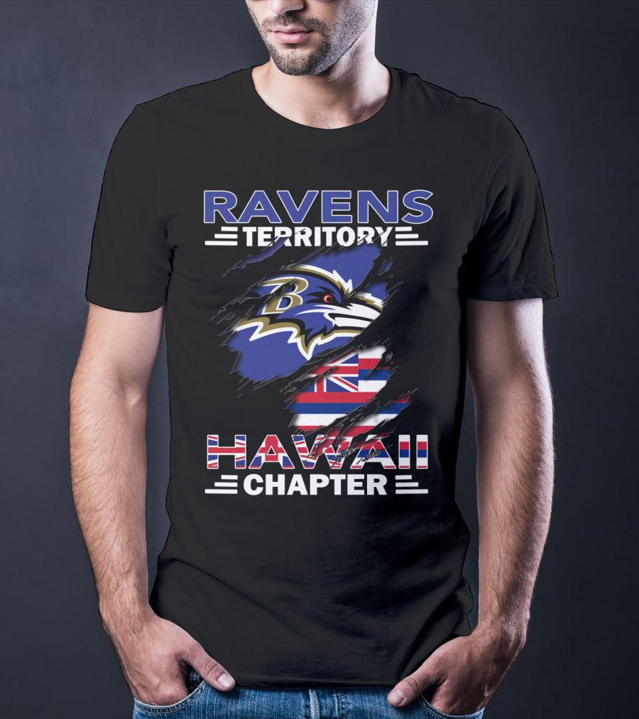 Ravens Territory Hawaii Chapter Baltimore Ravens Hawaii Flag Integration T-Shirt