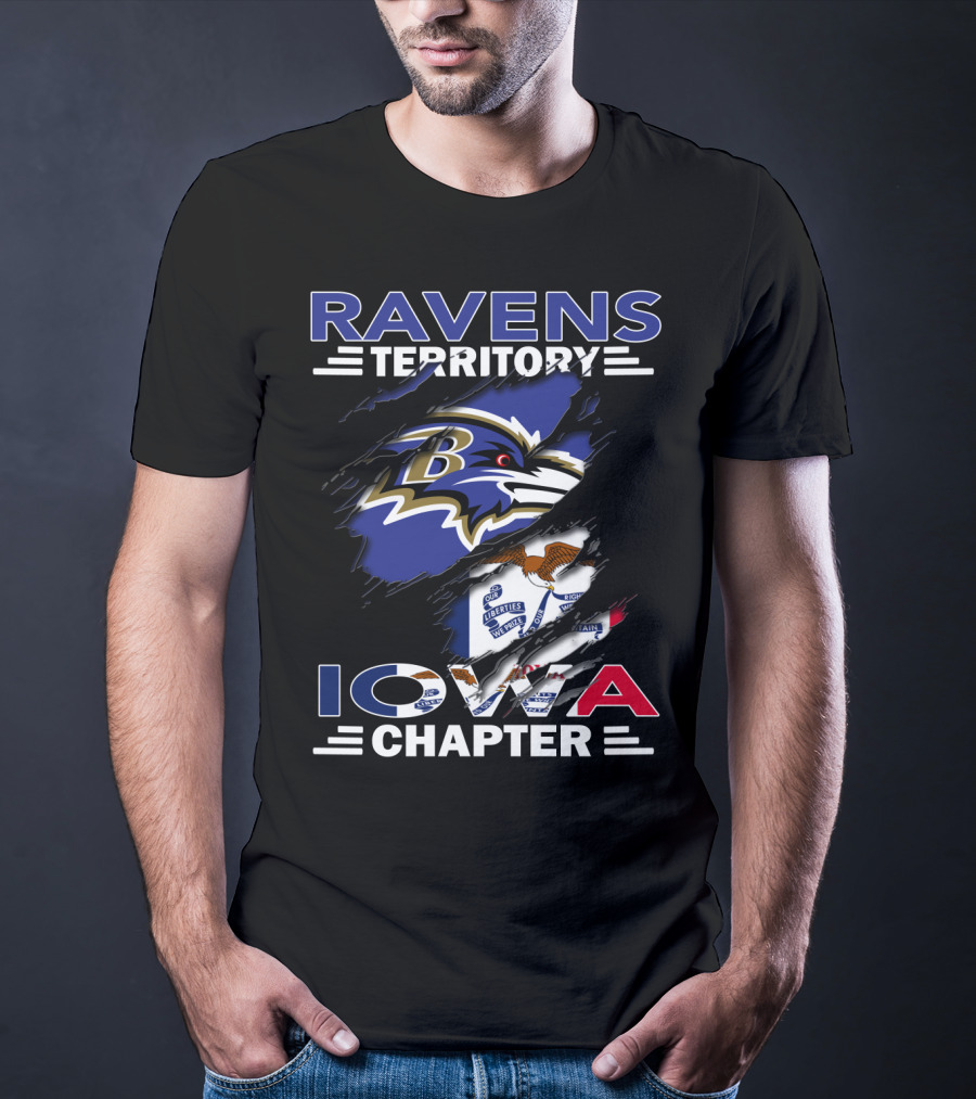 Ravens Territory Iowa Chapter NFL Sports Fandom Fanbase T-Shirt