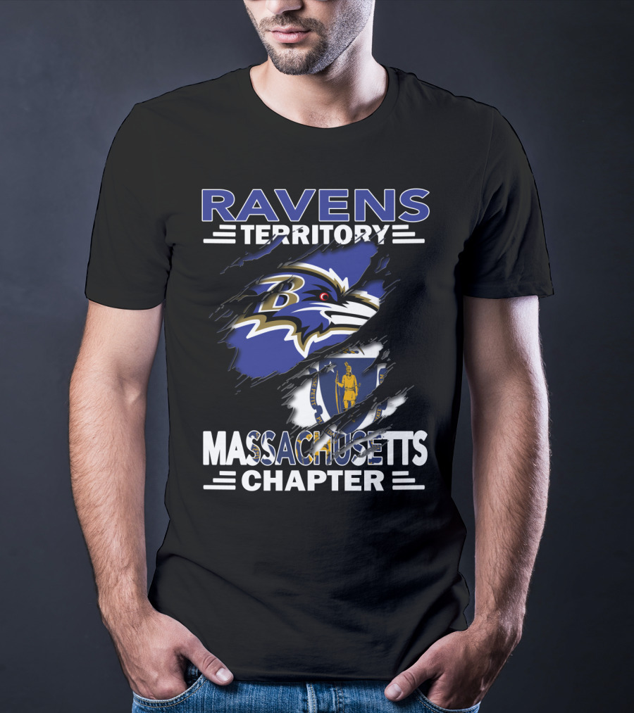 Ravens Territory Baltimore Logo Massachusetts Chapter T-Shirt