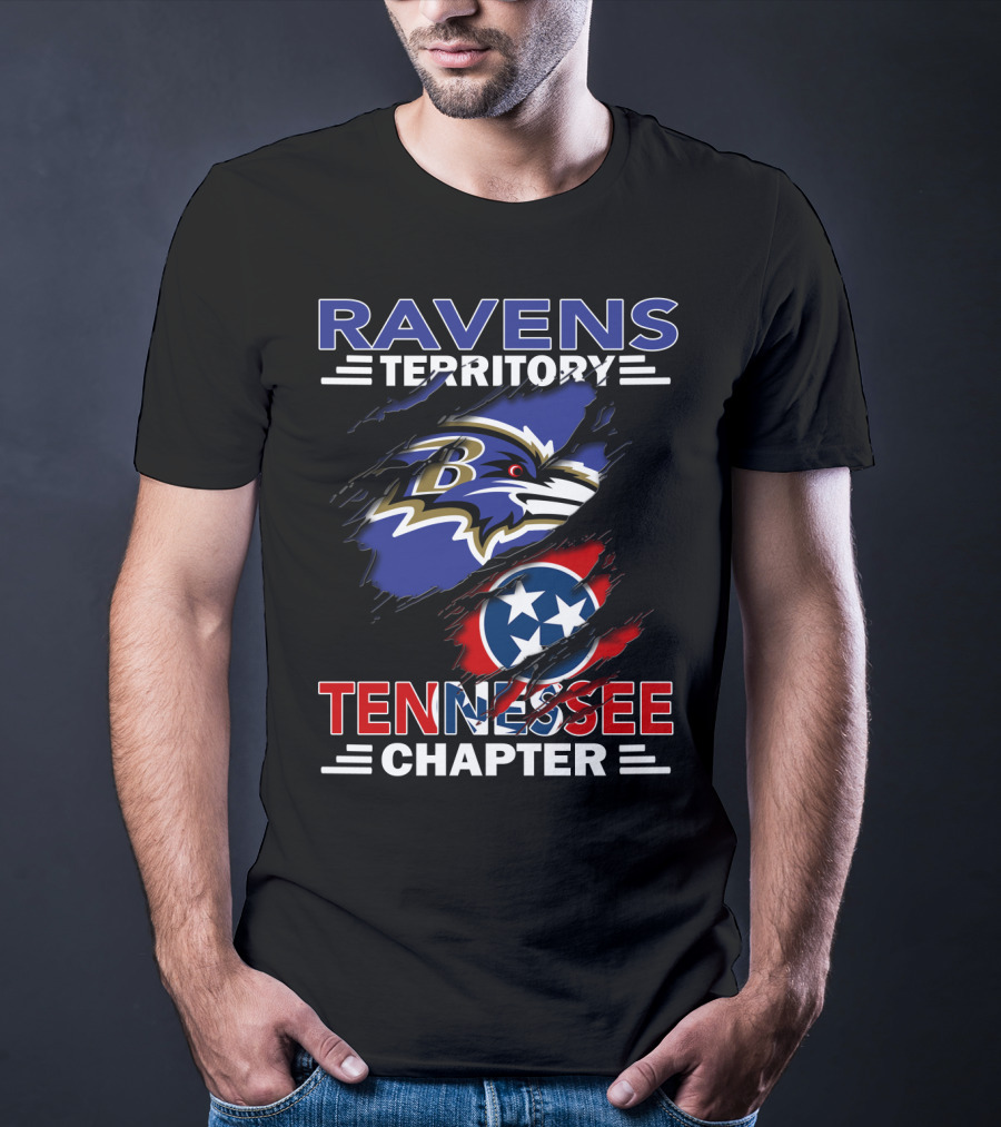 Ravens Territory Tennessee Chapter Baltimore Ravens Tennessee Flag T-Shirt