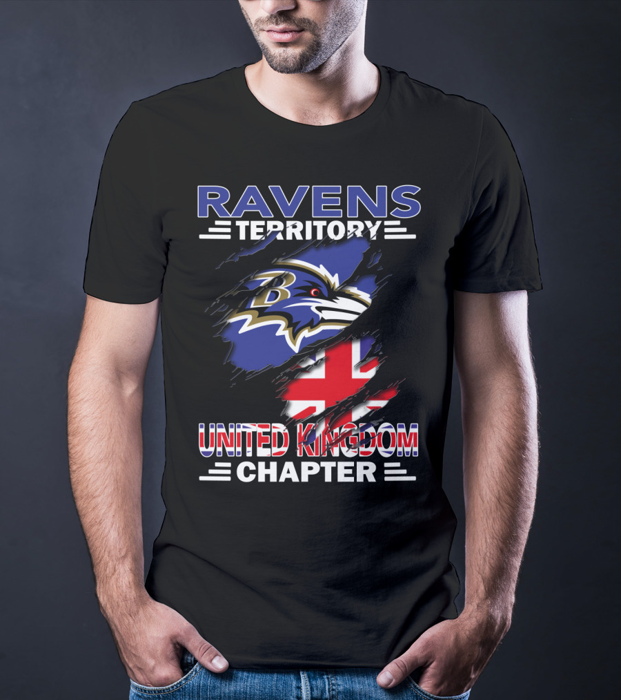 Ravens Territory United Kingdom Chapter Baltimore Ravens Union Jack T-Shirt