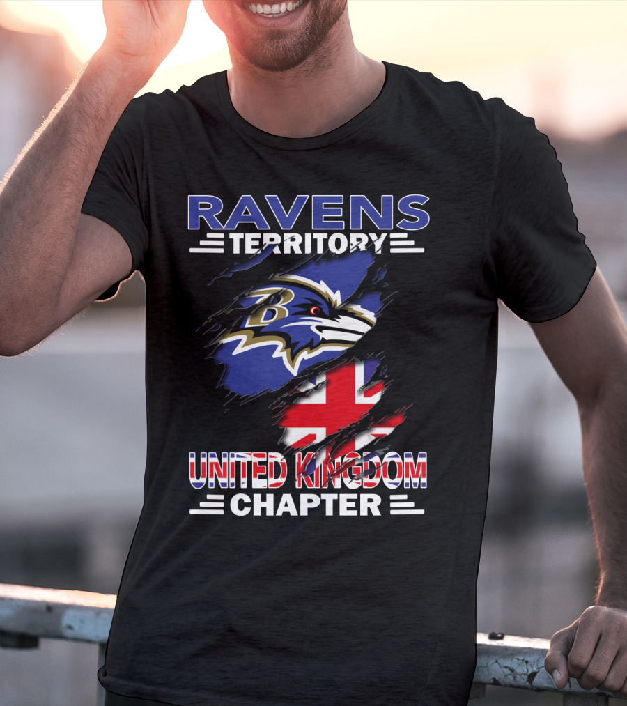 Ravens Territory United Kingdom Chapter Baltimore Ravens Union Jack T-Shirt