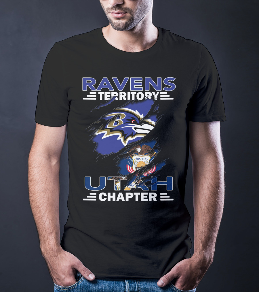 Ravens Territory Utah Chapter Baltimore Ravens Fan Club T-Shirt