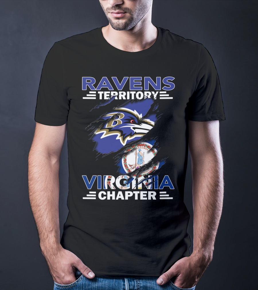 Ravens Territory Virginia Chapter Baltimore Ravens Logo Virginia State Flag T-Shirt