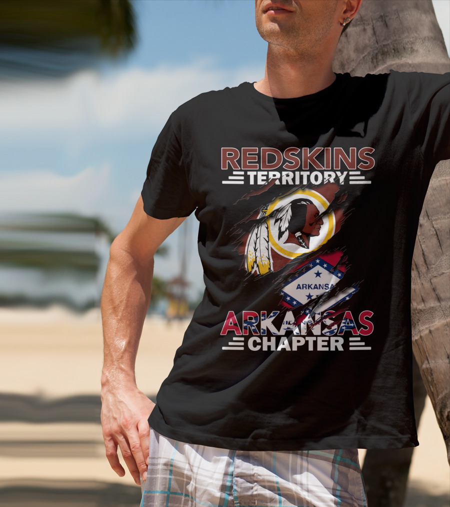 Redskins Territory Arkansas Chapter Nfl Logo With State Flag T-Shirt