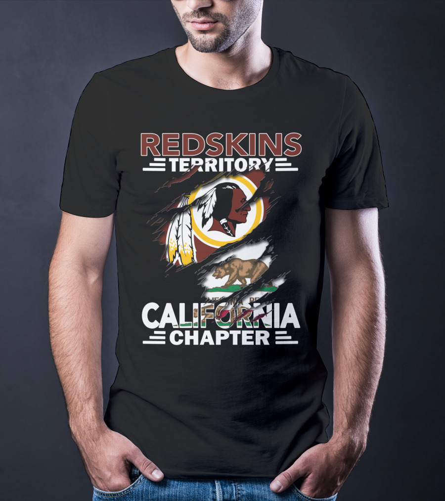 Redskins Territory California Chapter Washington Football Bear Flag T-Shirt