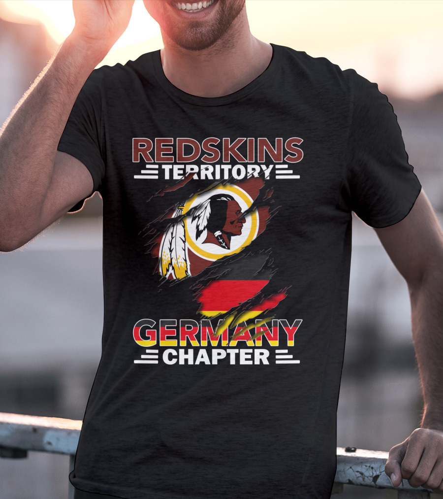 Redskins Territory Germany Chapter Football Fan Logo With Flag T-Shirt