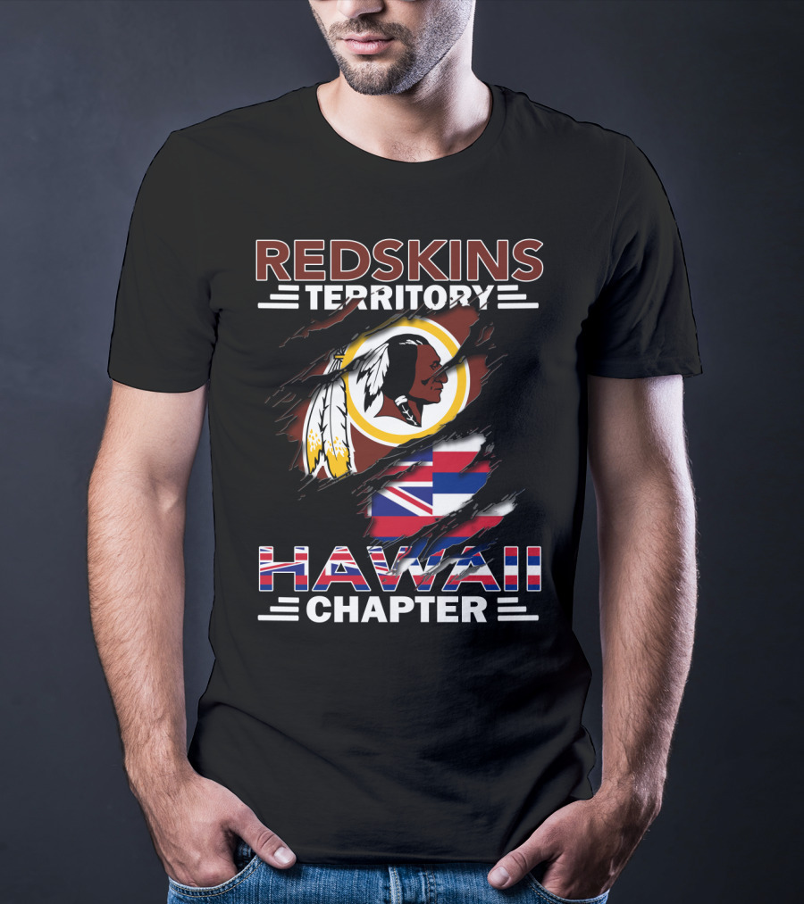 Redskins Territory Hawaii Chapter Redskins Logo Hawaiian Flag T-Shirt