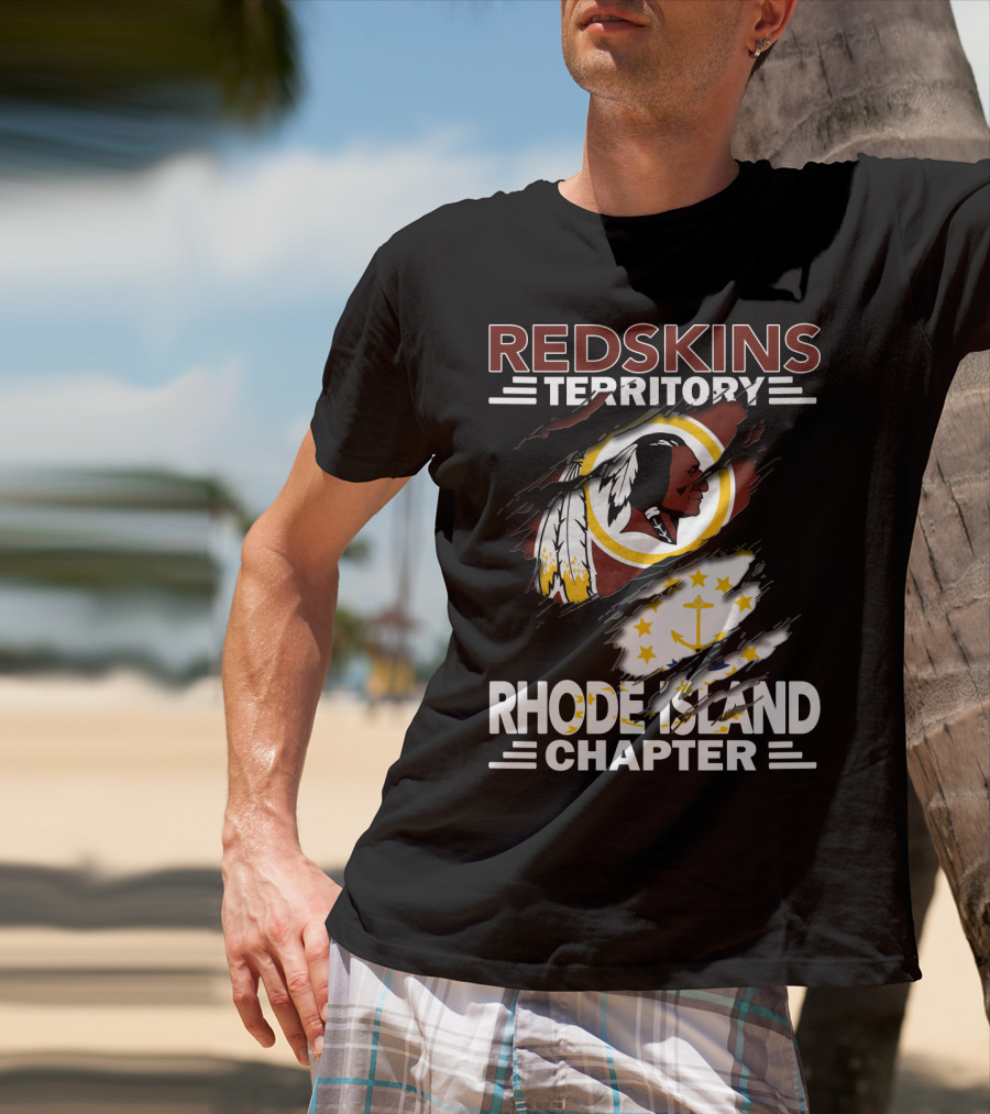 Redskins Territory Rhode Island Chapter Logo And Flag T-Shirt
