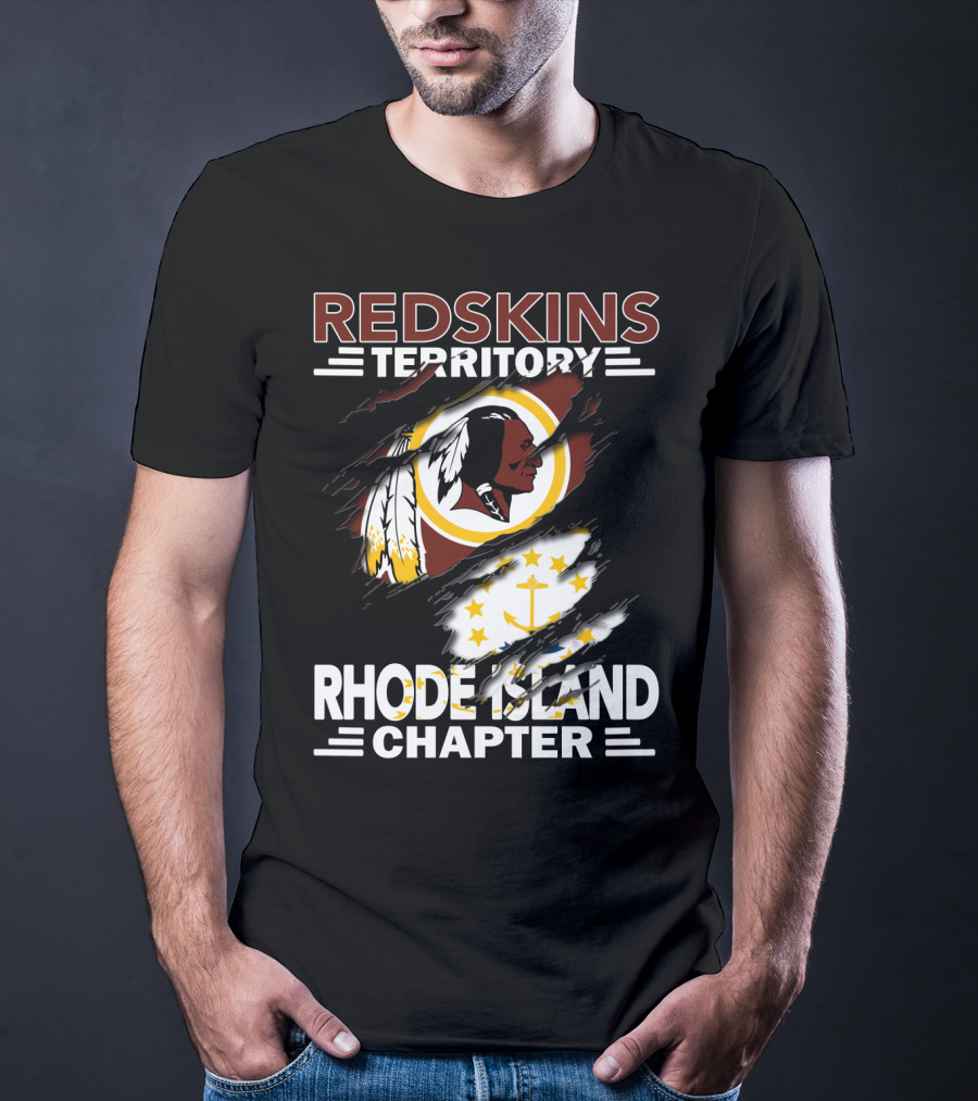 Redskins Territory Rhode Island Chapter Logo And Flag T-Shirt