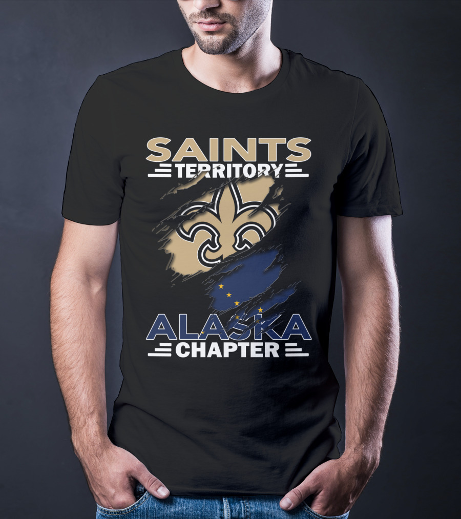 Saints Territory Alaska Chapter Fleur-de-Lis And Alaska Flag T-Shirt