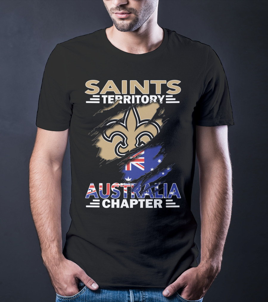 Saints Territory Fleur-de-Lis Australia Chapter Flag T-Shirt