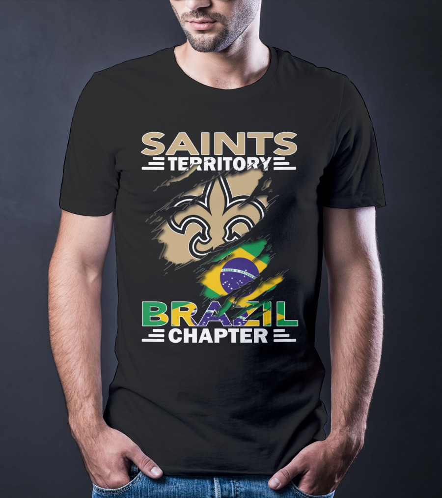 Saints Territory Brazil Chapter Fleur-DE-Lis Flag T-Shirt