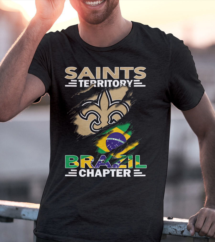 Saints Territory Brazil Chapter Fleur-DE-Lis Flag T-Shirt