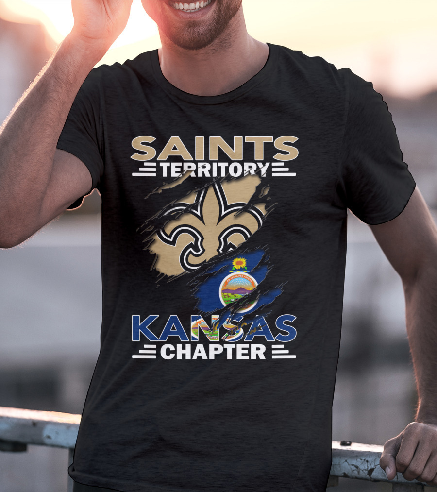 Saints Territory Kansas Chapter Fleur-de-Lis And State Seal Elements T-Shirt
