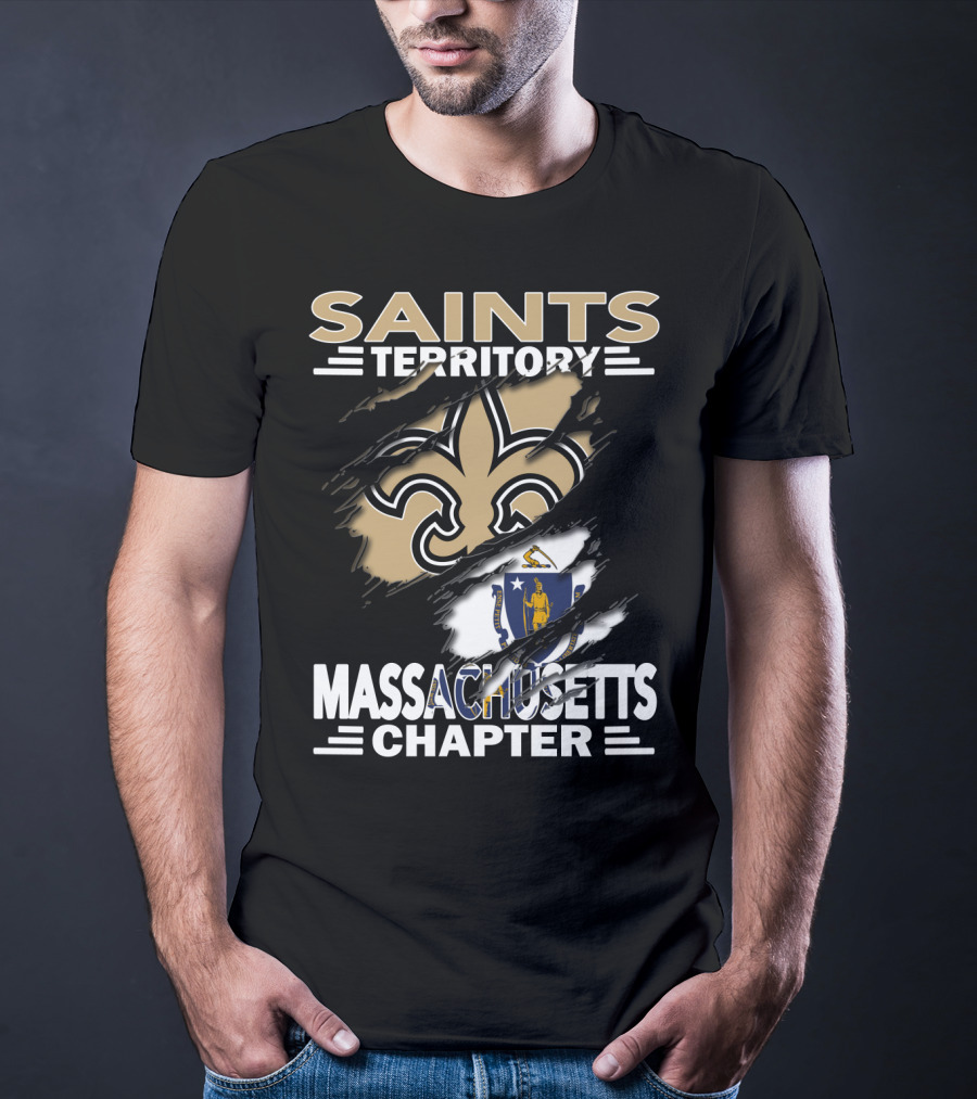 Saints Territory Massachusetts Chapter Fleur-de-Lis And State Seal T-Shirt