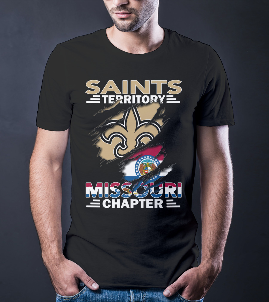 Missouri Chapter Saints Territory Fleur-de-Lis And State Flag T-Shirt