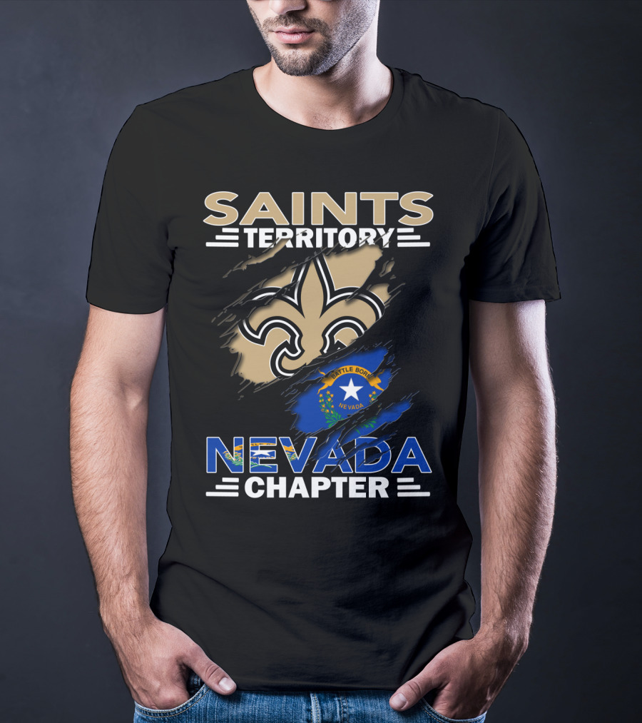 Saints Territory Nevada Chapter Battle Born Fleur-de-Lis Flag T-Shirt