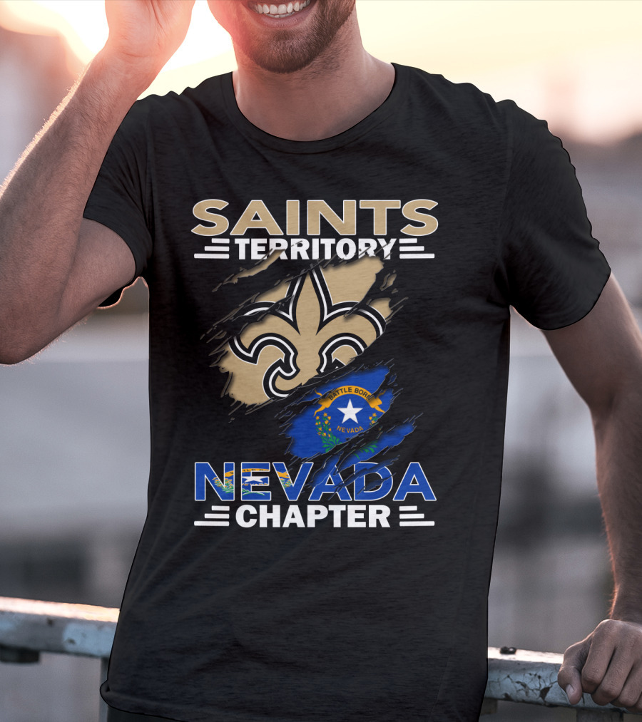 Saints Territory Nevada Chapter Battle Born Fleur-de-Lis Flag T-Shirt