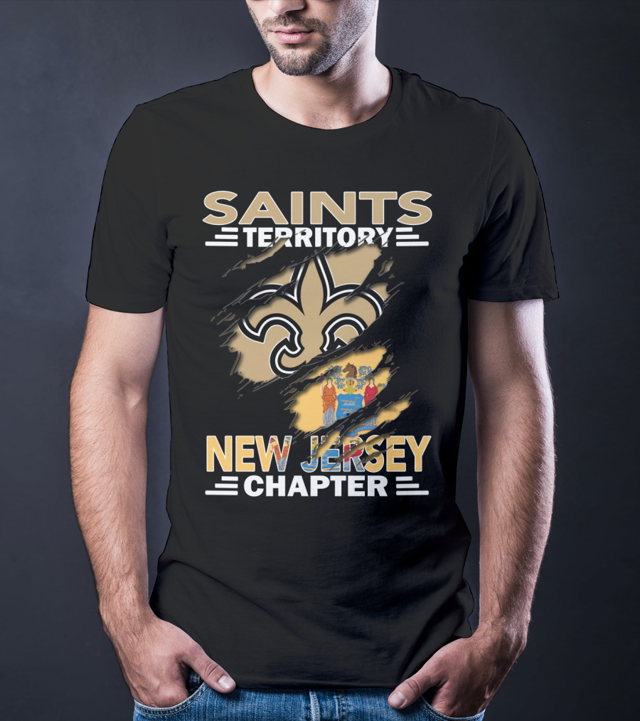Saints Territory Fleur De Lis New Jersey Chapter Flag T-Shirt
