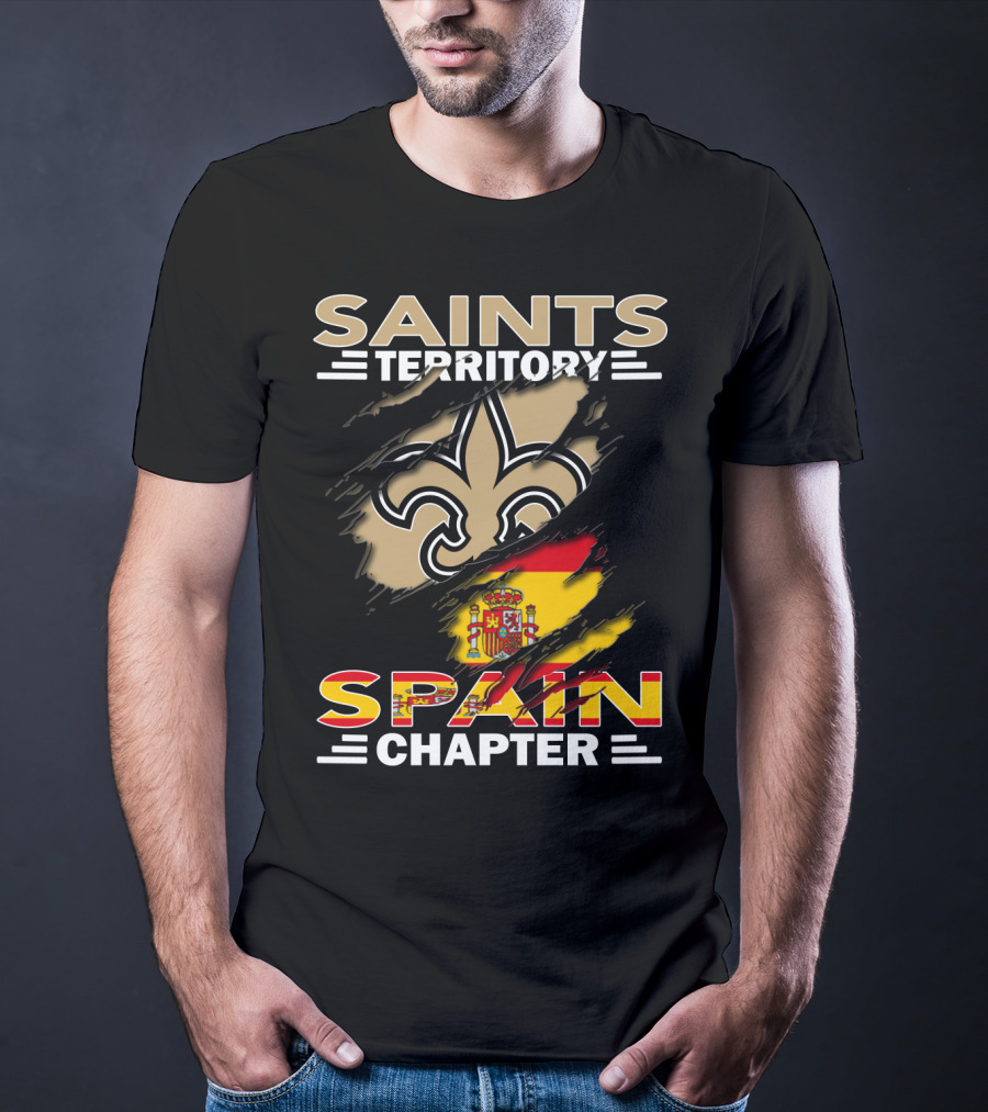 Saints Territory Fleur-De-Lis Spain Chapter Flag T-Shirt