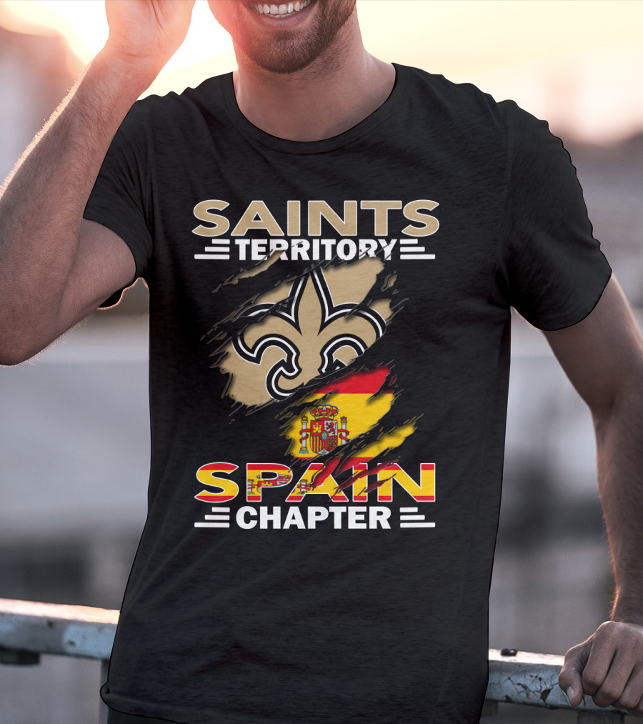 Saints Territory Fleur-De-Lis Spain Chapter Flag T-Shirt