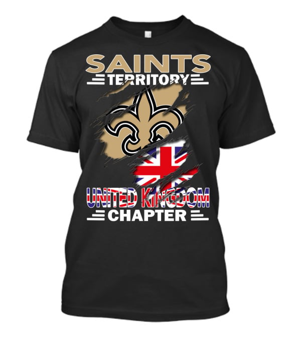 Saints Territory United Kingdom Chapter Fleur-de-lis And Union Jack T-Shirt