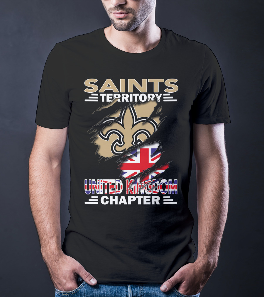 Saints Territory United Kingdom Chapter Fleur-de-lis And Union Jack T-Shirt