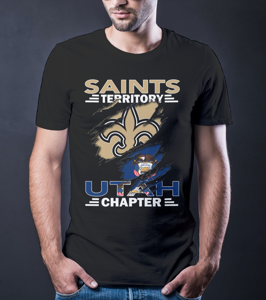 Saints Territory Utah Chapter Fleur-de-Lis And State Flag T-Shirt