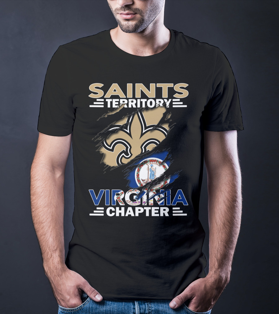 Saints Territory Virginia Chapter Fleur-de-Lis State Flag T-Shirt