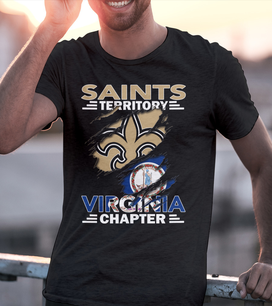 Saints Territory Virginia Chapter Fleur-de-Lis State Flag T-Shirt