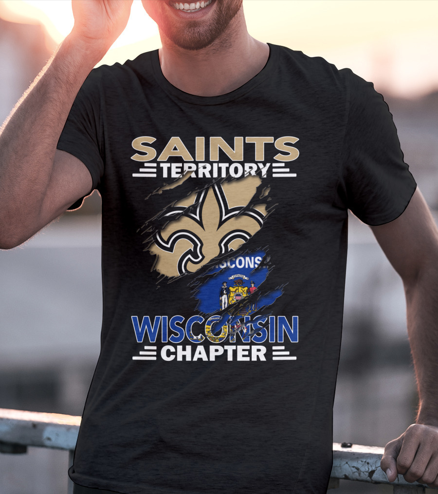 Saints Territory Fleur-de-Lis Wisconsin Flag Chapter T-Shirt