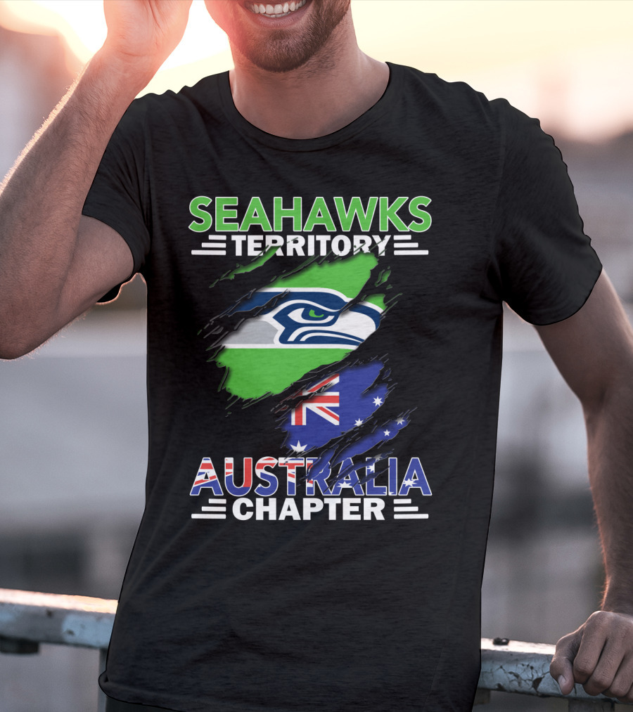Seahawks Territory Australia Chapter Flag And Logo Fusion T-Shirt