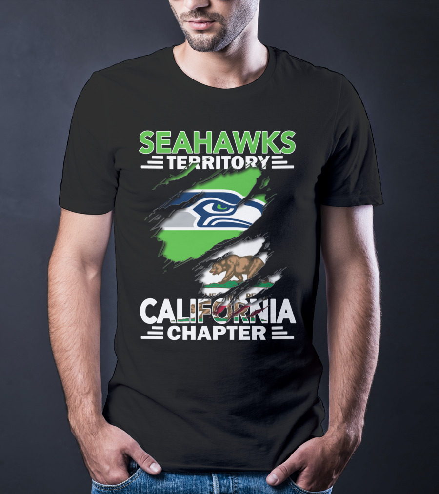Seahawks Territory California Chapter With Seahawks Logo And California Bear T-Shirt