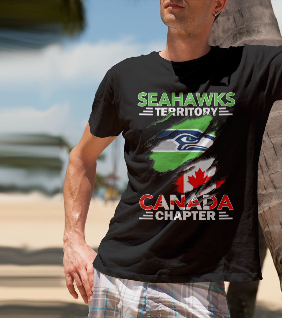 Seahawks Territory Canada Chapter Seahawks Logo With Canadian Flag T-Shirt
