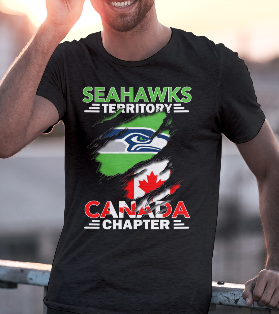 Seahawks Territory Canada Chapter Seahawks Logo With Canadian Flag T-Shirt
