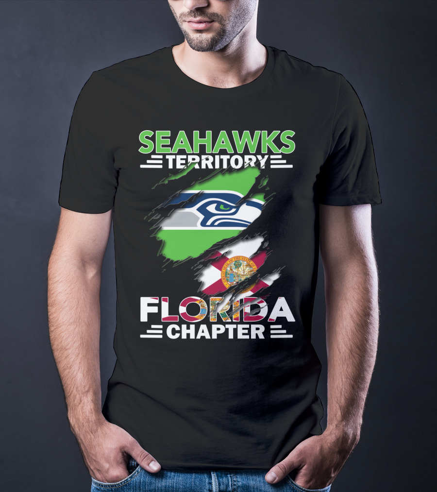 Seahawks Territory Florida Chapter Flag Rip T-Shirt