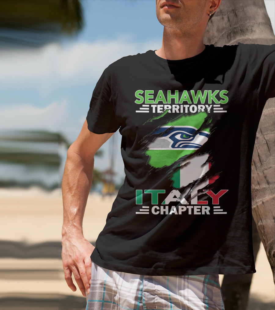 Seahawks Territory Italy Chapter With Italian Flag And Seahawks T-Shirt