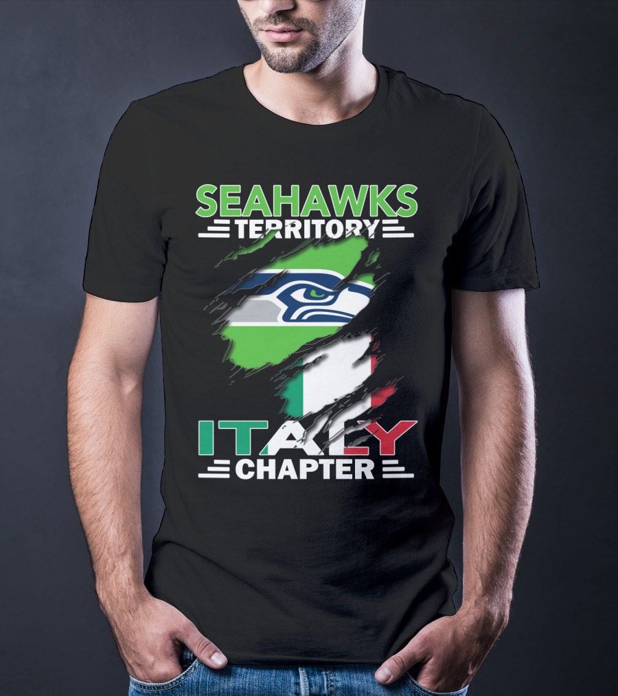 Seahawks Territory Italy Chapter With Italian Flag And Seahawks T-Shirt