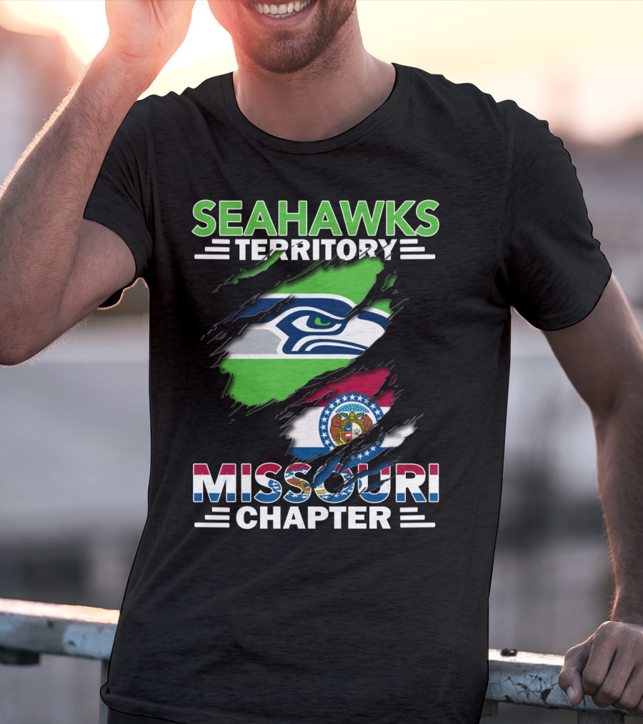 Seahawks Territory Missouri Chapter Flag And Logo Integration T-Shirt