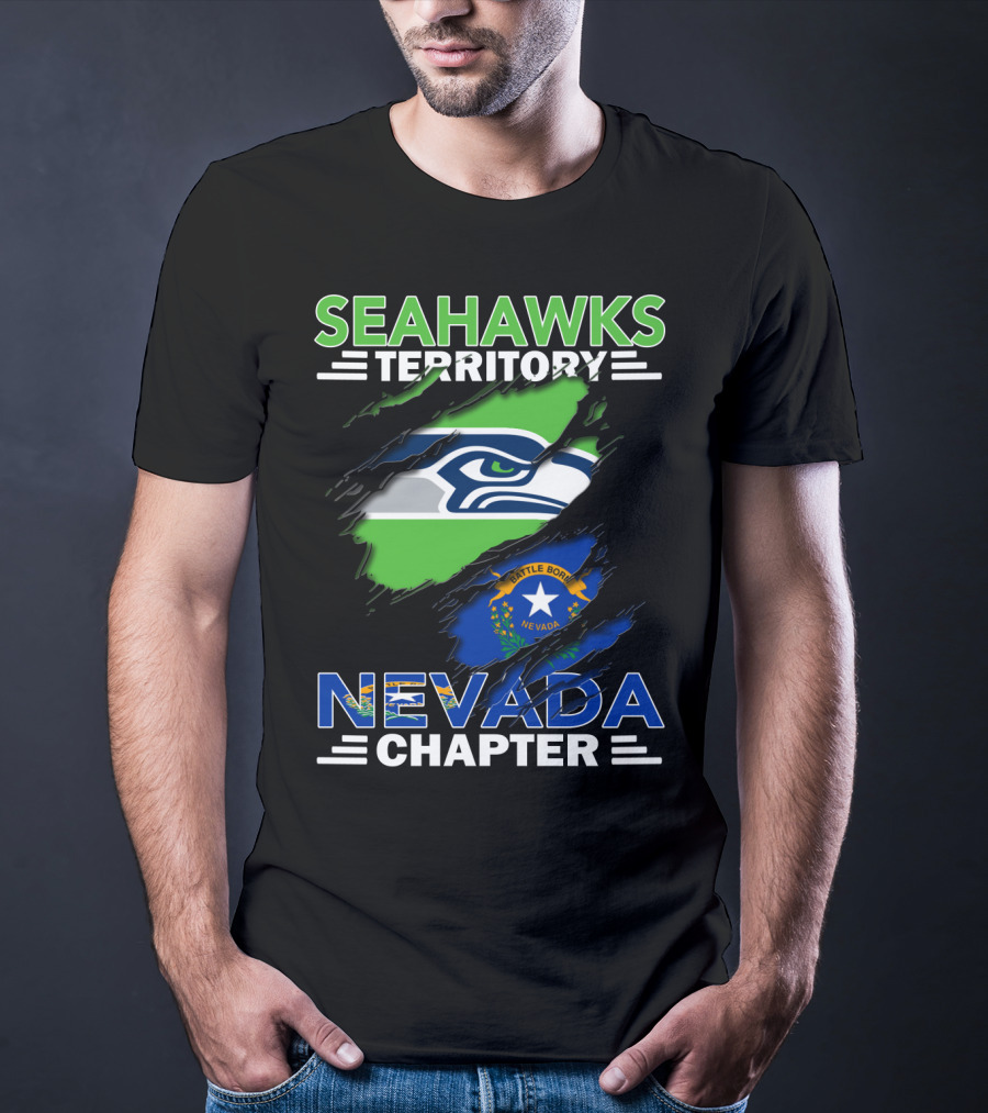 Seahawks Territory Nevada Chapter Battle Born Flag T-Shirt
