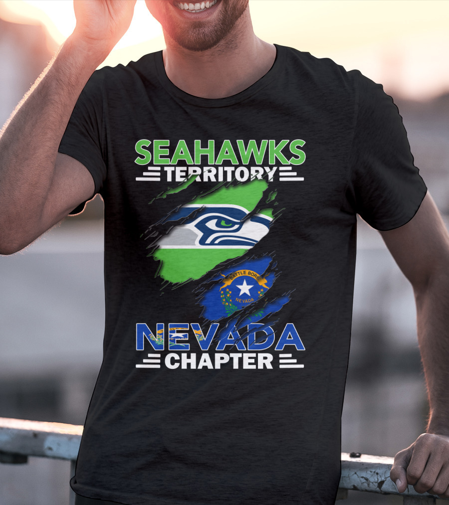 Seahawks Territory Nevada Chapter Battle Born Flag T-Shirt