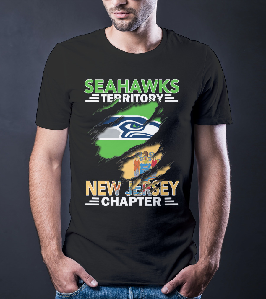 Seahawks Territory New Jersey Chapter Seahawks Logo New Jersey State Flag T-Shirt