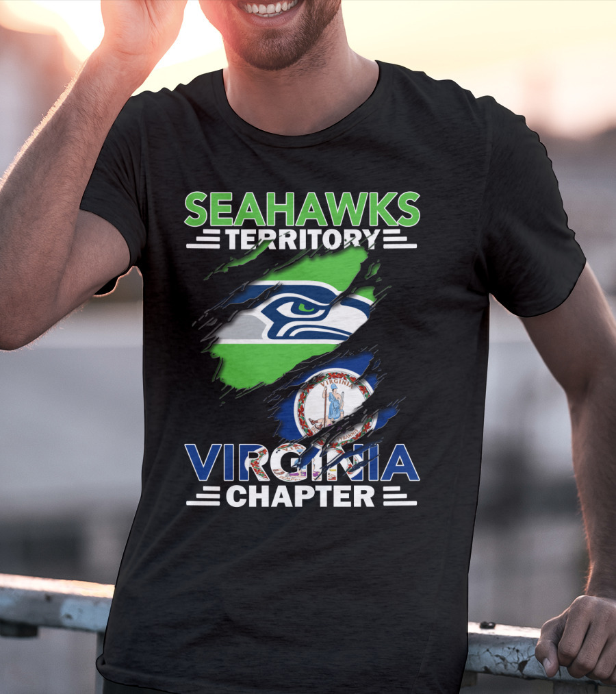 Seahawks Territory Virginia Chapter Logo With Virginia State Flag Integration T-Shirt