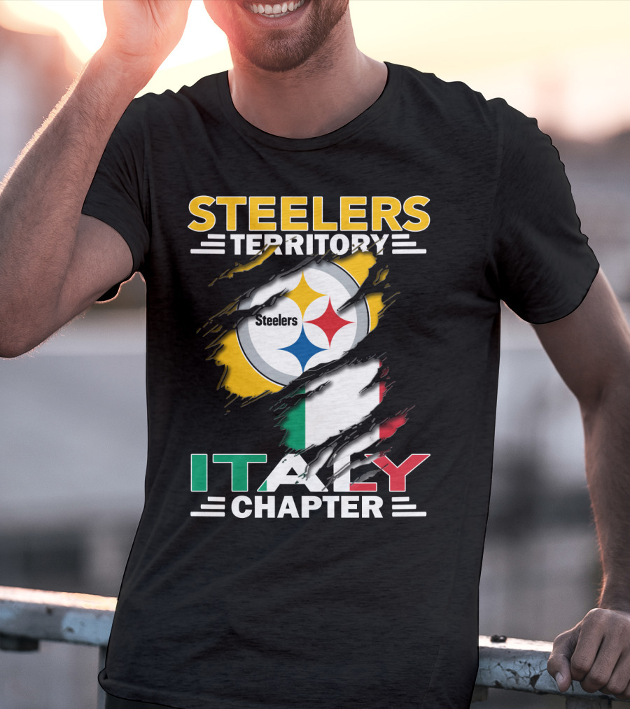 Steelers Territory Italy Chapter Steelers Logo Italian Flag T-Shirt