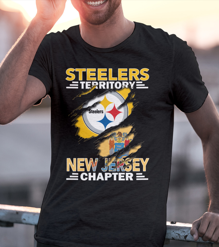 Steelers Territory New Jersey Chapter Steelers Logo New Jersey Flag T-Shirt