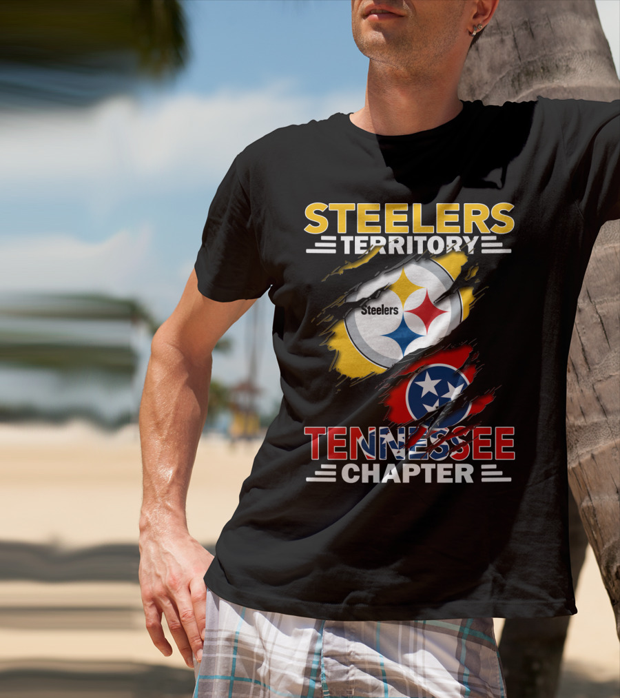 Steelers Territory Tennessee Chapter Steelers Logo Tennessee Flag T-Shirt