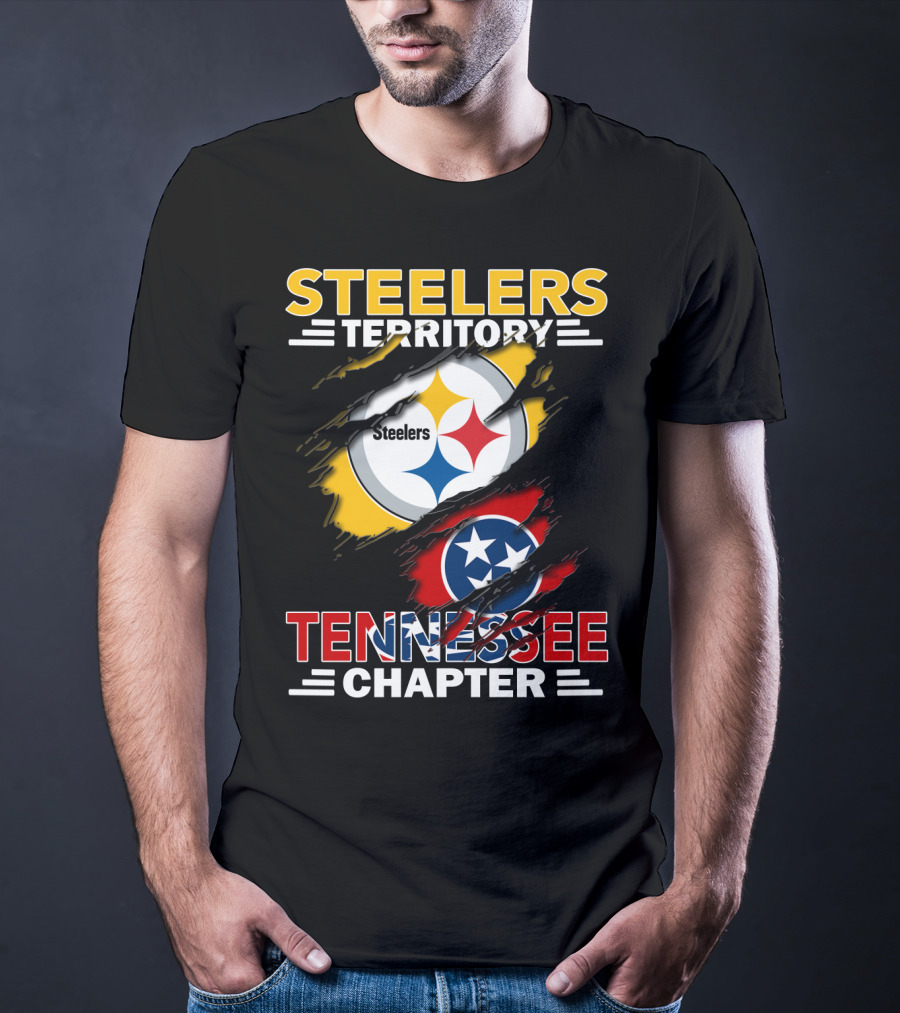 Steelers Territory Tennessee Chapter Steelers Logo Tennessee Flag T-Shirt